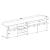Prieto High Gloss TV Stand Sideboard In Grey With LED Lights