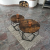 Industrial Style Coffee Table Set Vintage Retro Living Room Furniture Metal Side