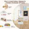 Wooden Art Activity Center Kids Art Easel & Table & Bench Set-White