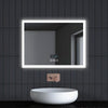 LED Bathroom Mirror illuminated Demister With/no Clock/Bluetooth/Dimmable/Socket