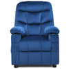 Larger Kids Recliner Chair Adjustable Velvet Fabric Lounge Sofa Recliner
