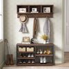 Tribesigns Coat Rack Shoe Bench Set, Industrial Shoe Rack Bench with Coat Rack