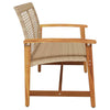 Garden Bench Outdoor Chair Beige Poly Rattan and Acacia Wood