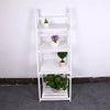 4 Tier Ladder Shelf Storage Shelving Unit Wooden Bookcase Plant Display Stand