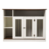White Pet Dog Cage with Door Wooden Dog Crate Sturdy Indoor Kennel Pet Cabinet