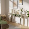 Long Silver Mirrored Console Table Hallway Side Desk Pendant Table Retro Elegant