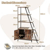 Indoor Tall Pet House Corner Shelf Large Cat Litter Box Enclosure-Coffee