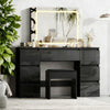 Black Dressing Table High Gloss Vanity Makeup Desk 7 Drawers &Stool &LED Mirror