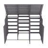 Grey Triple Wheelie Bin Storage Wooden Store Cover Garden Rubbish Dustbin 3 Shed