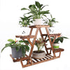 6 Tiered Wood Plant Stand Plant Shelf Carbonized Triangular Display Rack