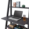 Corner Computer Desk With Shelves Black Home Office Ladder Bookcase Workstation