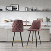 2pcs/Set Velvet Padded Breakfast Bar Stools Metal Leg Kitchen Pub Counter Chair