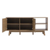 Modern Double Doors TV Cabinet Stand Unit with Storage Space Shelves Dark Brown