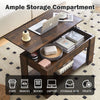 Wooden Coffee Table With Lift Up Top Storage Area and Magazine Shelf