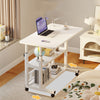 Mobile Over Bed Chair Table Overbed Height Adjustable Laptop Serving Tray Stand