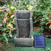Curved Water Feature Garden Outdoor Fountain Ornament with LED Light Home Decor