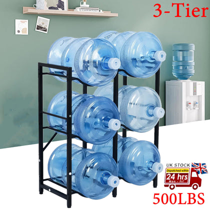 3 Tier Water Jug Rack for 5 Gal Water Bottle 6 Bottles Water Jug Dispenser Stand