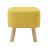 Linen Fabric Padded Stool Bench Footstool Pouffe Footrest Living Room Bedroom