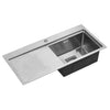 Large Deep Single Bowl Square 304 Stainless Steel Kitchen Sink w/ Drainer Kit UK