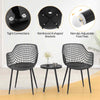 3 Pcs Metal Chair Set Indoor Outdoor Metal Furniture Set Bistro Set
