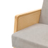 Nursing Rocking Chair Gray Nursery Rocker Armchair Soft Fabric Wooden Base Chair