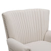 Upholstered Wingback Queen Anne Chair Deep Cushioned Armchair with Nailhead Trim