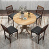 Kitchen Dining Table Round Wooden Dining Table With Curved Trestle Legs 4-person