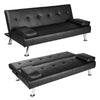 Stylish Linen Fabric Upholstered Clic Clac Sofa Bed 3 Seater Reclining Settee