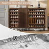 Shoe Cabinet with Shutter Doors, 6-Tier Entryway Shoe Cabinet Rack Organizer