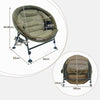 Moon Chair Folding Wide Round Fishing Chair Padded Adjustable Legs Dark Green