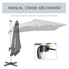 3 x 3(m) Cantilever Roma Parasol Garden Umbrella with Cross Base Grey