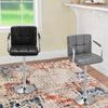 Upholstered Swivel Bar Stool Set of 2 Counter Chairs Armchairs Height Adjustable