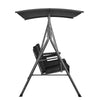 Uimoso 2-Seat Patio Swing Chair Outdoor Patio Swing with Adjustable Canopy Black
