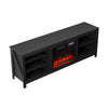 Modern Black TV Stand Media Unit Cabinet W/ Electric Fireplace 12Color LED Light