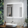 Illuminated Bathroom Mirror 800 x 600 With LED Bluetooth Shaver Socket Demister