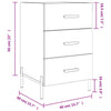 Bedside Cabinet Grey Sonoma 40x40x66 cm Engineered Wood