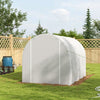 3 x 2 m Polytunnel Greenhouse with Zipped Roll-up Door and Mesh Windows, White