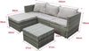 Garden Corner Sofa Couch Rattan Furniture Set 4 Seats Patio Outdoor Lounge Grey
