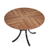 Round Dining Table for 4-6 People, 120cm Farmhouse Kitchen Table Rustic Brown