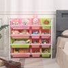 Children Bookshelf Kids Sling Book Rack with Storage Bins Toys Organizer White