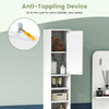 Bathroom Tall Cabinet Slim Freestanding Storage Organizer Cupboard With 2 Doors