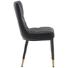 2x Luxury Faux Leather Kitchen Dining Chairs Accent Chairs with Metal Legs Black