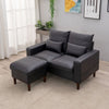 2 Seater faux leather/Linen Fabric Love Seat Sofa Armchair with Footstool Couch