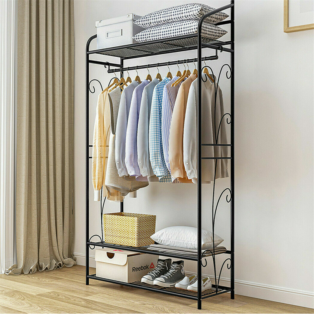 Large Garment Clothes Rail Home Retail Coat Stand Hanging Display Portable Tidy