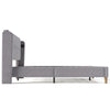 UPHOLSTERED BED 4FT6 DOUBLE BED FRAME WITH WOOD SLATS & WINGED HEADBOARD, GREY
