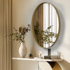 Modern Wall Mirror with Gloden Frame Oval Wall Mounted Makeup Dressing Mirror