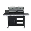 Dual Fuel 3 Burner Gas & Charcoal BBQ Grill 3 + 1 Side Burner – Stainless Steel
