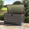 Grey Steel Garden Deck Cushion Shed Chest Tool Cabinet 350L Storage Box Lockable