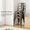 4 Pcs Stackable Kitchen Side Chairs with Wood Seat-Gun