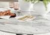 Novara 120cm White Marble Effect Black Leg Table
